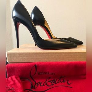 Christian Louboutin Iriza 100 NAPPA Shiny black heels size 39.5 worn once inside